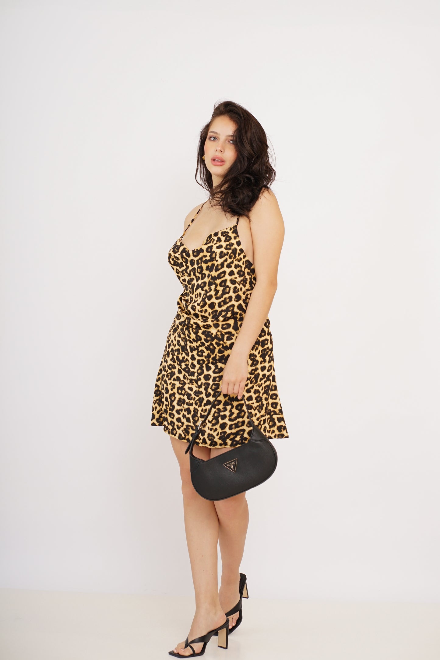 Vestido Aria Mini Animal Print Oscuro
