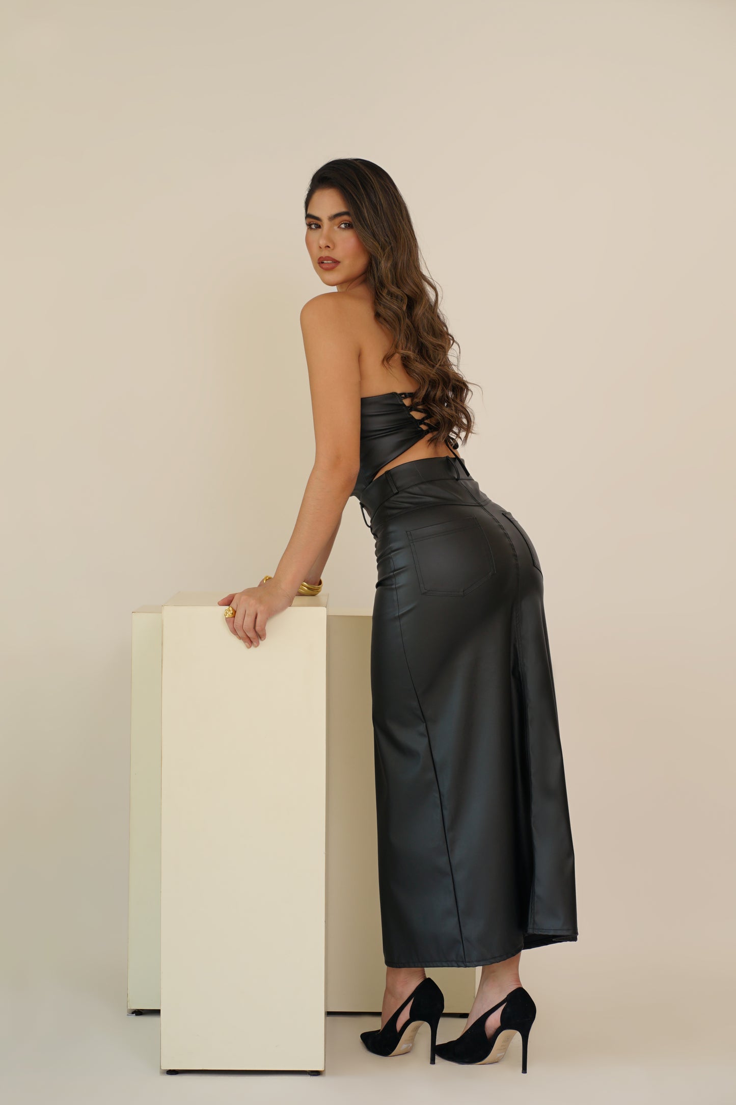 Corset Frida Eco Cuero Negro