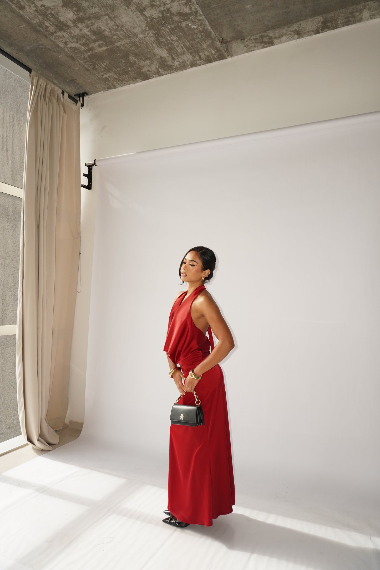 Falda Midi Ella Bordo