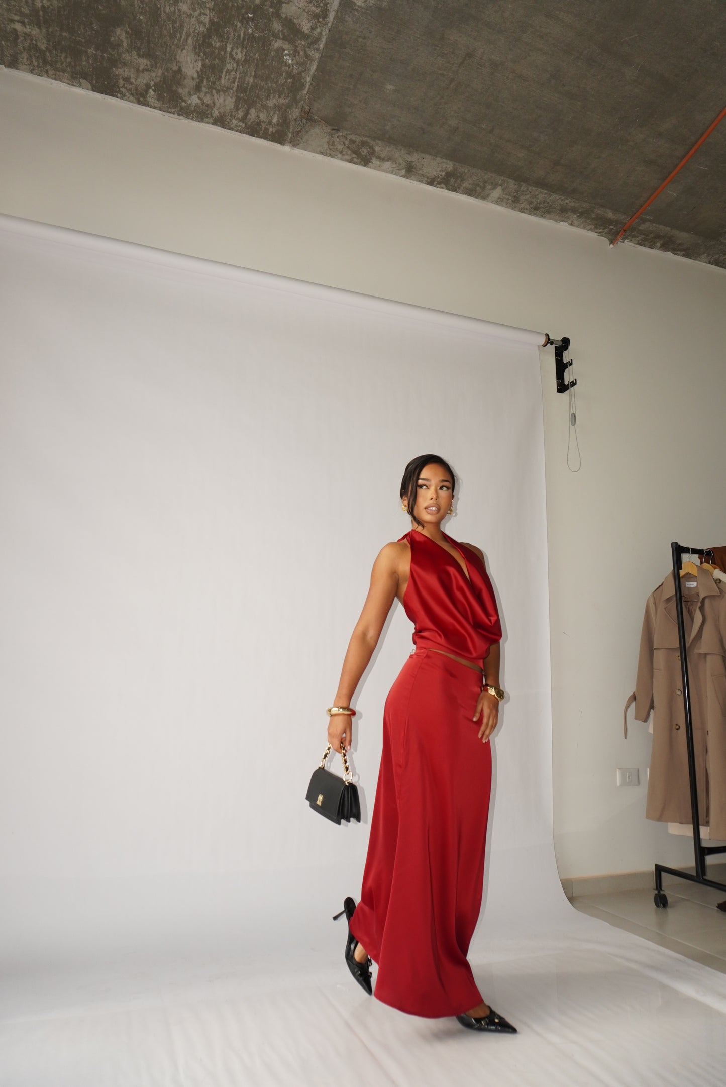 Falda Midi Ella Bordo