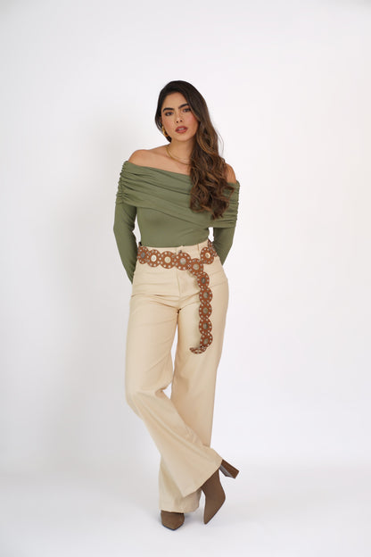 Pantalon Becca Crema