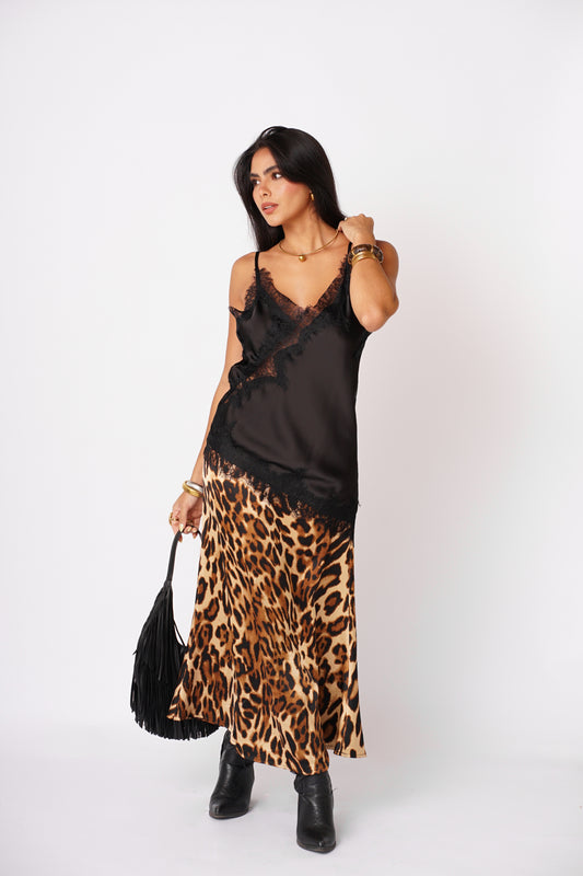 Falda Midi Ella Animal Print