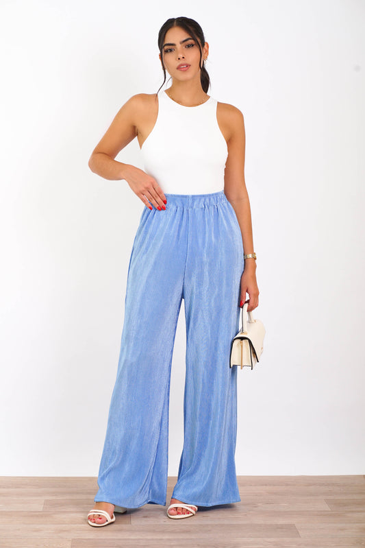 Pantalon palazo azul